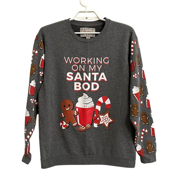 Happy Holidays Working On My Santa Bod Christmas Snack Sweatshirt - Picture 1 of 5